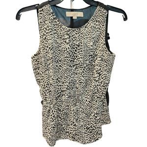 Loft Animal Print Sleeveless Peplum Top Size XSP